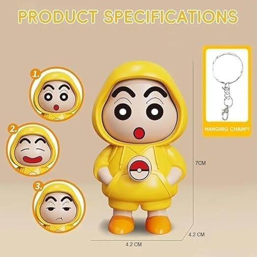 Shinchan Face Changing Keychain - Face Changing Keychain -  Shinchan Keychain - Face Changing Keychain with 3 Shinchain Expressions 3D Cartoon Character ABS Toy Key Holder product detail 2
