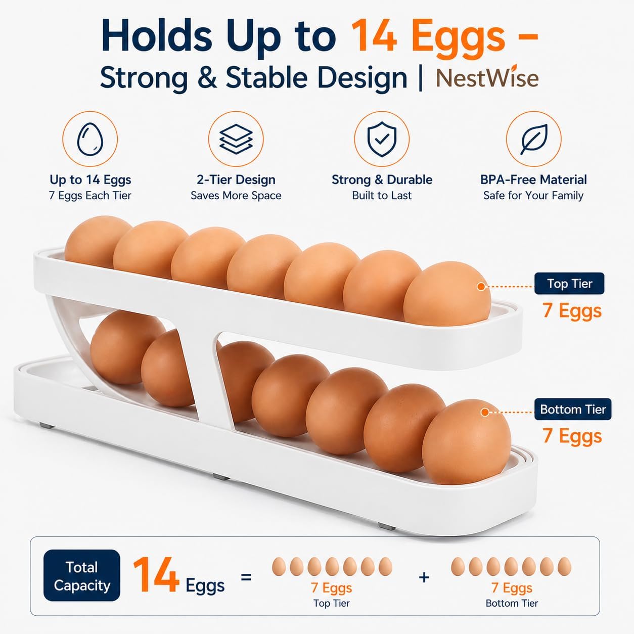 Automatic 2-Tier Rolling Egg Dispenser product detail 1