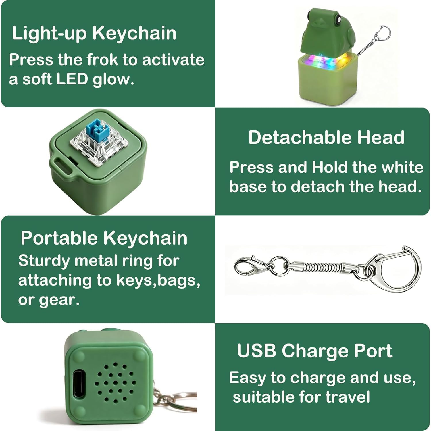 Frog Croaking Fidget Toy Keychain product detail 4