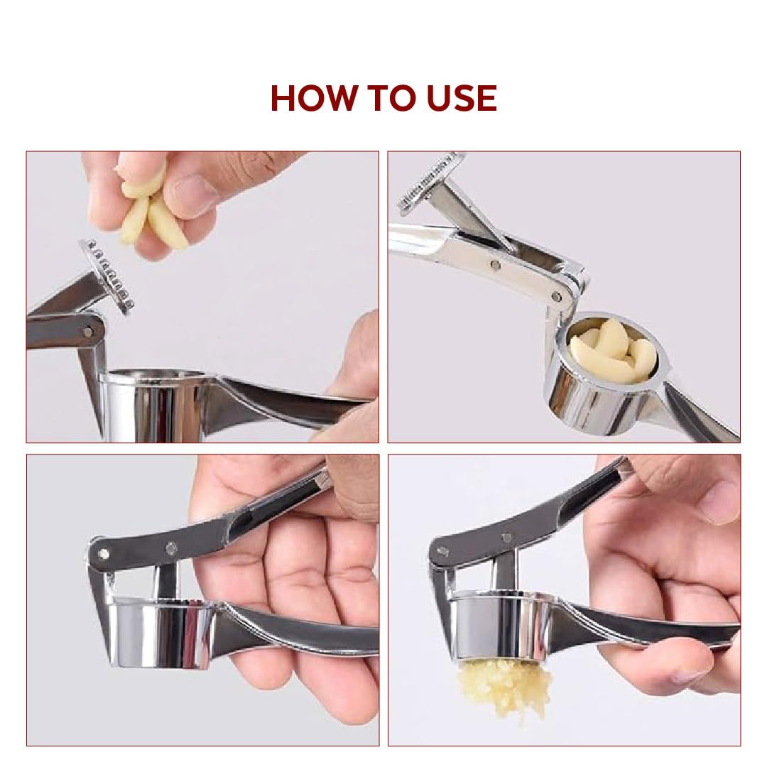 Stainless Steel Heavy Duty Home Kitchen Garlic Press Crusher Squeezer Presser Masher Mincer Hand Tool product detail 5