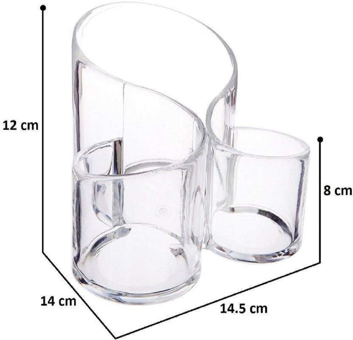 3-Compartment Acrylic Makeup Brush Holder product detail 2