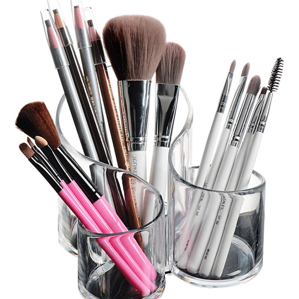 3-Compartment Acrylic Makeup Brush Holder product detail 5