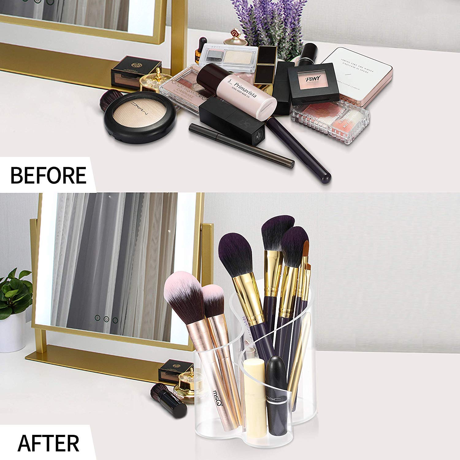 3-Compartment Acrylic Makeup Brush Holder product detail 6