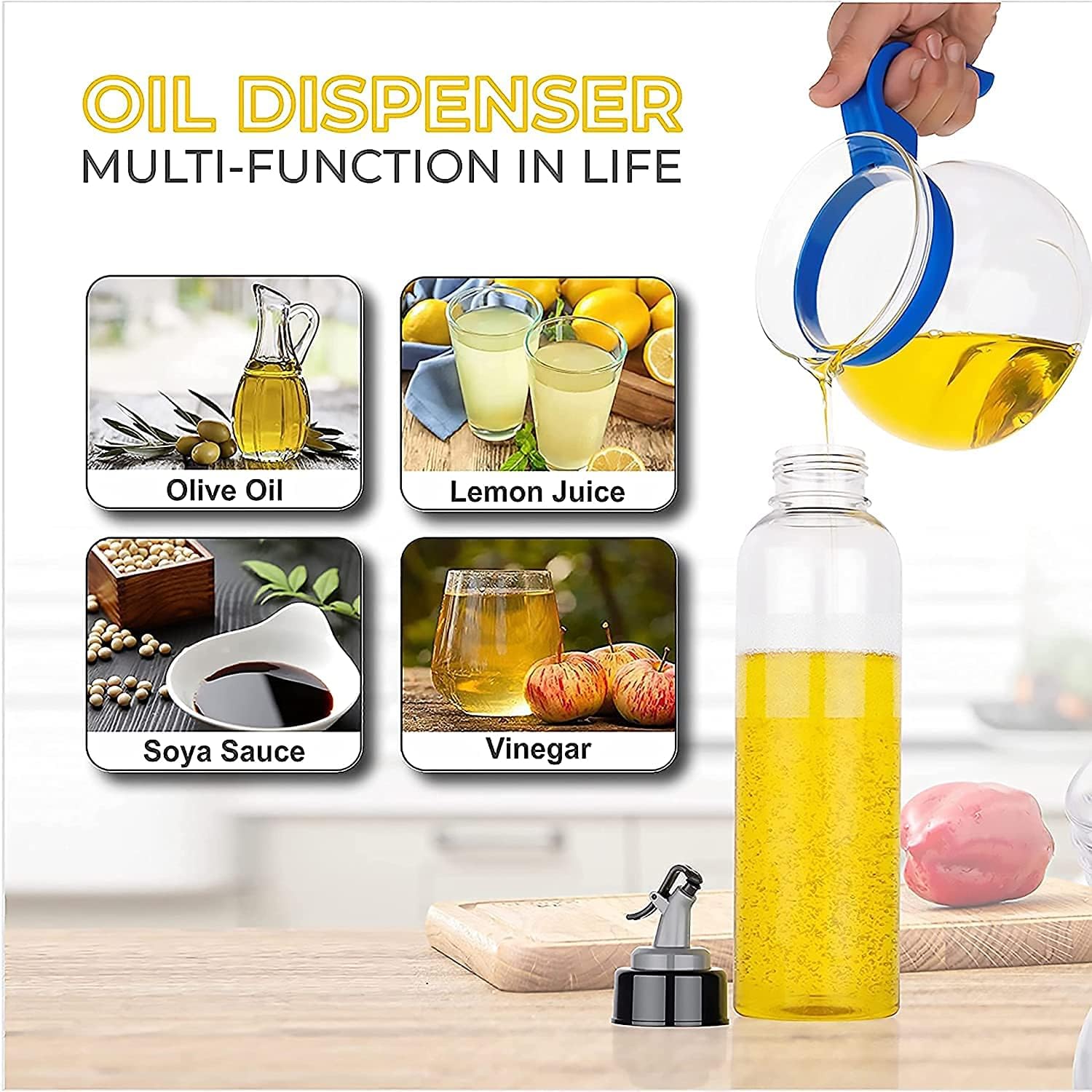 Auto Flip Cooking Oil Bottle, 500ML Olive Oil Bottle Dispenser for Kitchen product detail 4